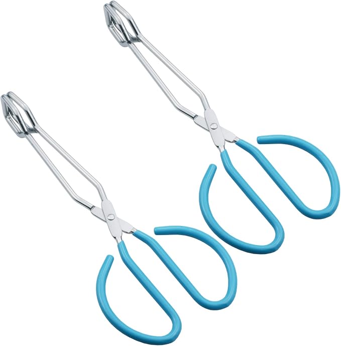 HINMAY Scissor Cooking Tongs 10 Inches Stainless Steel Wire Tongs, Set of 2