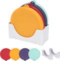 4 Cup Silicone Lid & Lid Organizer - 4 Pack Replacement Lids for Pyrex 7201-PC Glass Bowls and Anchor Hocking 4 Cup Glass Bowls & 2 Pack Adjustable Organizers for Kitchen Cabinet Storage