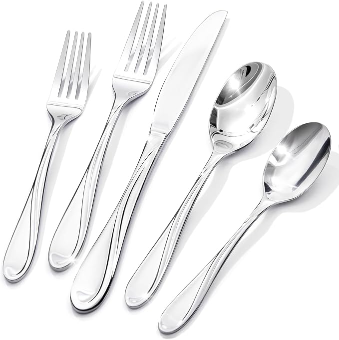 40-Piece Silverware Set Service for 8, Heavy Duty Stainless Steel Flatware Set,Cutlery Set for Home Kitchen Restaurant Wedding, Dishwasher Safe