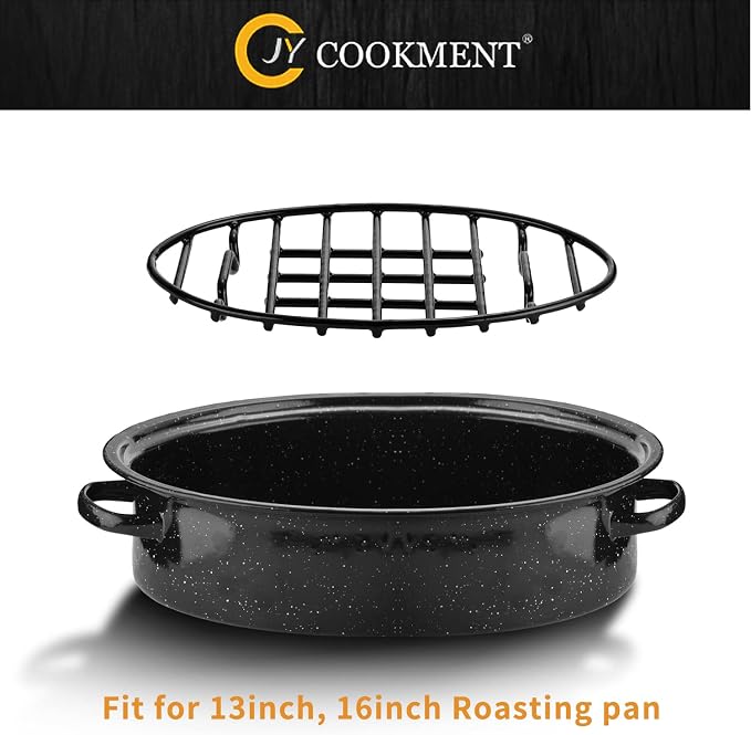 Cooling Roasting Rack with Integrated Feet, Enameled Coating, PTFE Free, Great for Cooking, Drying, Grilling, Dishwasher Safe (10inch*6.5inch)