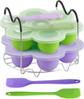 7PCS Silicone Egg Bites Mold Set with Steamer Rack for 6qt 8qt Instant Pot | Includes 2 Spoons and 2 Spatulas for Meal Prep, Breakfast Recipes, Steaming, Baking, and Convenient Homemade Egg Snacks