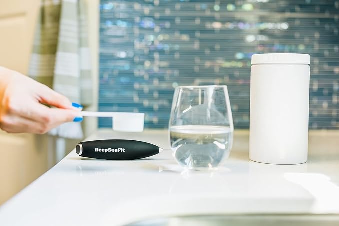 Electric Hand Frother – Pre-Workout & Supplement Mixer, Milk Frother for Coffee, Lattes & Protein Drinks (Black) – Batteries Included