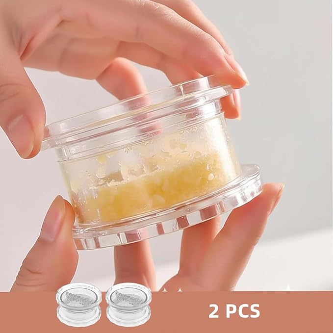 2PCS Clear Manual Garlic Twister and Ginger Mincer Tool, Manual Garlic Press and Mincer, Garlic Crusher, Garlic Grinder, Compact Garlic Mincer Tool, Ginger, Herbs (White-2PC)