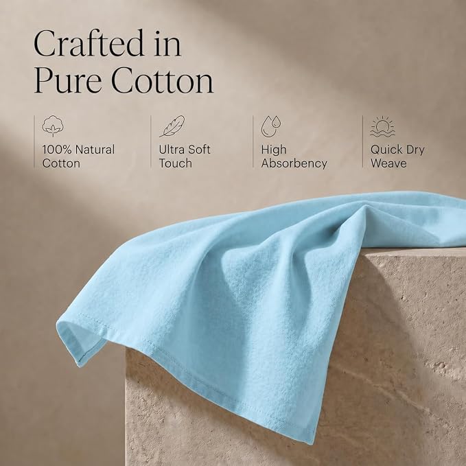 Urban Villa Kitchen Towels Cotton Dish Towels 20”x30” (Set of 6) Aqua