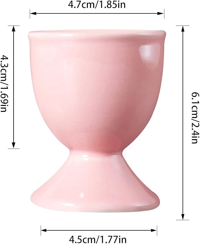 Cinf Ceramic Egg Cup Set, 2 Pack, Macaron Boiled Egg Holders for Breakfast | Set of 2 ceramic egg cups, colorful macaron design, stable base, easy to clean, ideal for boiled eggs breakfast serving