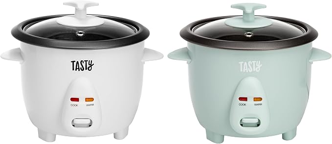 Tasty Mini Rice Cooker with Removable Nonstick Bowl and Auto Keep Warm Function, Great For Soups, Stews, Grains and Oats, 6 Cups Cooked (3 Cups Uncooked), 1.5-Quart, Aqua