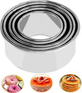 5Pcs Cookie Cutters - Stainless Steel Biscuit Cutters/Dumpling Cutters/Cake Pastry Cutters/Cake Cookie Scone Cutters Molds stamps for Cooking Baking (Round Edge, 5Pcs)