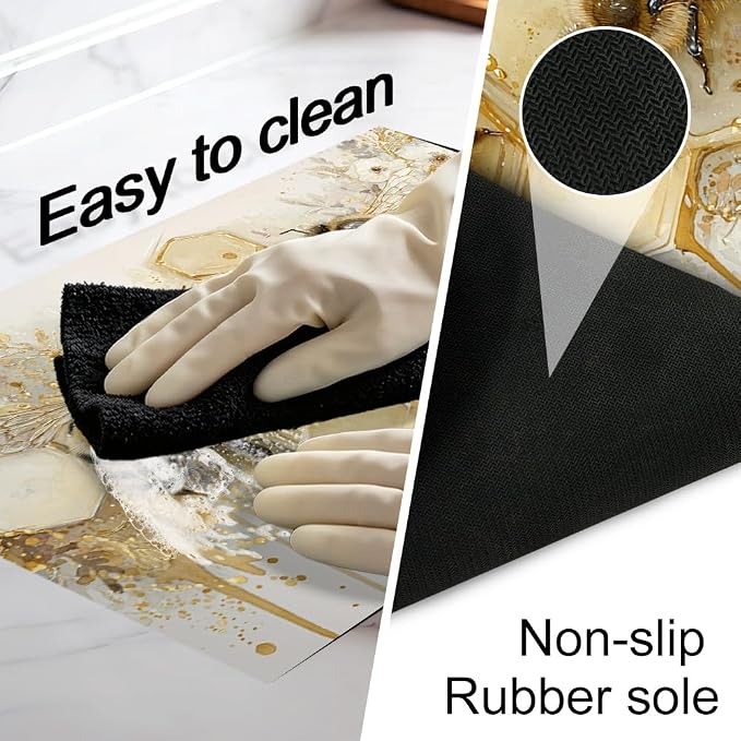 Bee Honey Stove Top Cover 28x20 Inch Decorative Electric Stove Cover | Heat Resistant Cooktop Protector Mat with Non-Slip Backing, Scratch Protection and Countertop Drying Mat.