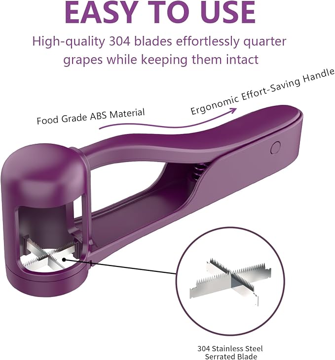 WhiteRhino Grape Cutter for Toddlers 1-3,Grape Slicer for Toddlers Grape Cutter Tool Grape Slicer Kitchen Gadget for Kids' Lunch Accessories,Cherry Tomato & Strawberry Sandwich