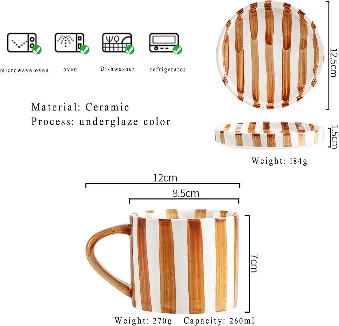 Espresso Cups Ceramic Coffee Mug Series European Striped Dot Coffee Cup And Saucer Mug Cake Plate Afternoon Tea Set Tea Cup And Saucer,B