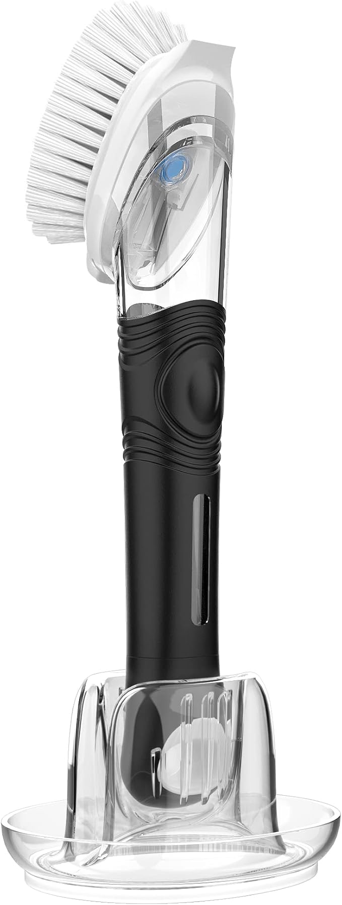 MR.SIGA Soap Dispensing Dish Brush Storage Set, Kitchen Brush with Holder | Dish scrubber with soap dispenser, dish soap brush with scraper