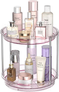 Rotating Makeup Organizer, Perfume Skincare Holder, 2 Tier 9 Inch, Mauve | 360° Smooth Spinning Vanity Tray, Large Capacity, Space-Saving Cosmetics Storage for Bathroom Countertop, Dresser