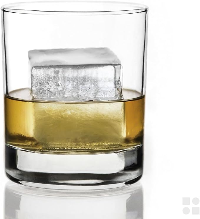 Ice Cube Molds, 2 Pack Silicone Trays for 8 Large Square Cubes | Slow Melt Large Squares, Flexible Silicone Trays, Easy Release, 2 Pack, for Whiskey Cocktails Coffee & More