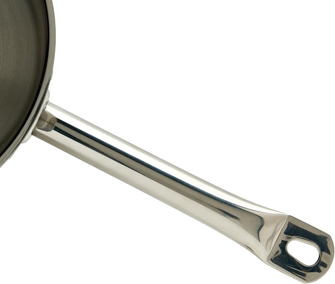 Winco 3 1/2 qt Heavy-Duty Stainless Steel Sauce Pan with Cover, 3.5 qt | Even heat distribution, Secure riveted handle, Great for Cooking, Food Preparation and Restaurant Kitchens