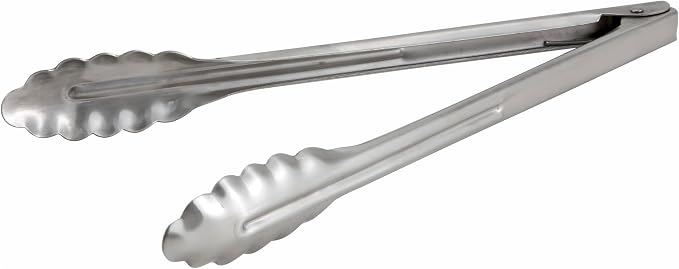Winco Coiled Spring Extra Heavyweight Stainless Steel Utility Tong, 12-Inch