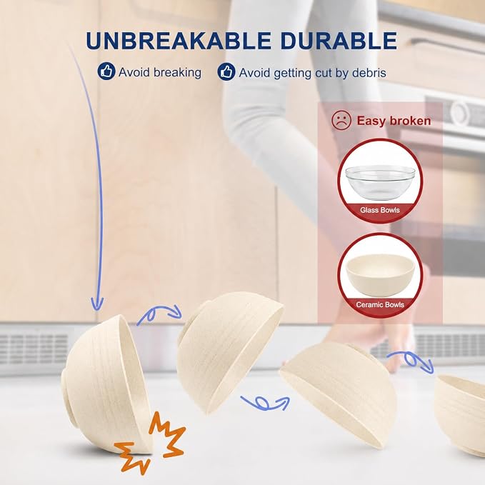 HOTEC Unbreakable Wheat Straw Cereal Bowls - Microwave & Dishwasher Safe Soup and Salad Bowls BPA Free, Set of 8, 26oz, Off-White