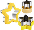 Stainless Steel Star Cookie Cutters, Mini to Large Sizes, Five-pointed Star & Vegetable Shapes Set for Kids