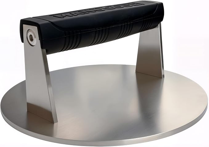 Smash Burger Press, Dishwasher Safe Stainless Steel, 8 in, 3.25 lb