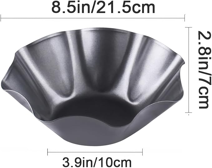 2 Pack 8.5" Nonstick Large Taco Shell Bowl – Carbon Steel Tortilla Maker Shell Pans Baking Molds Tostada for Frying Salad Bowls