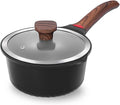 Vinchef 3QT Nonstick Saucepan with Lid, Black | PFAS/PFOA-free nonstick, stay-cool handle, dishwasher-safe, induction-compatible, scratch-resistant surface for daily cooking