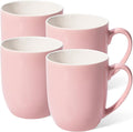 Urbanstrive 16 oz Large Coffee Mugs Set of 4 Ceramic Coffee Mug White Coffee Cups Tea Cups Idea Gift for Women Men House Warming Gifts New Home Office, Pink 4 Pack