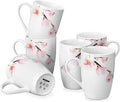VEWEET Floral Coffee Mugs Set of 6, 16 OZ Large Handle Ceramic Mugs, ANNIE | Floral Coffee Mugs Set of 6 with Large Handle, Microwave and Dishwasher Safe, Ideal for Tea, Coffee, and Hot Cocoa