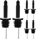 Pafusen 6 Pack Liquor Bottle Pourers, Liquor Pour Spout for Liquor Bottles, Stainless Steel Olive oil Dispenser Spout, Alcohol Pourer Spouts Dust Caps Long Covers, Sliver