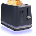 Stainless Steel Toaster 2 Slices, Toasters Wide Slot, Bread Toaster with Cancel, Reheat, Defrost Function, Bagel Toasters with Removable Tray & 6 Temperature Settings, LED Display, Grey