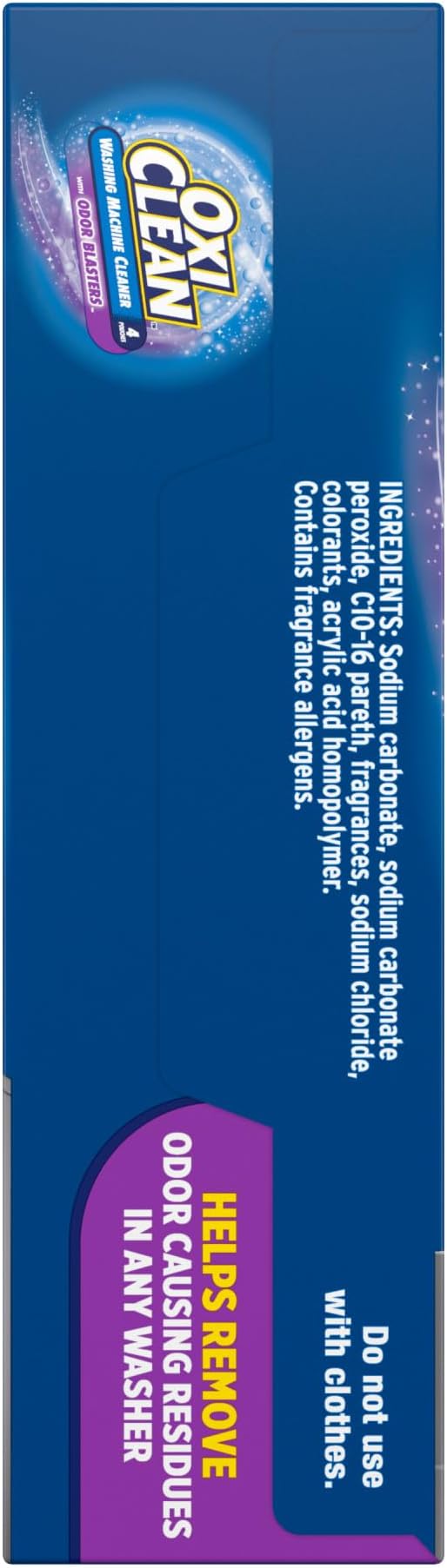 OxiClean Washing Machine Cleaner with Odor Blasters, 4 Count | Washing Machine Odor Eliminator, Removes Odor-Causing Residue, HE & Standard Washer Safe, Septic Safe