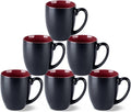 GBhome 16 oz Coffee Mugs Set of 6, Ceramic Coffee Cups- Red
