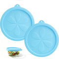 2 Cup Silicone Replacement Lids Compatible with Pyrex 7200-PC Glass Bowls, 2-Pack BPA-Free & Leakproof Round Food Storage Covers, Safe for Dishwasher/Refrigerator/Microwave Use, Blue