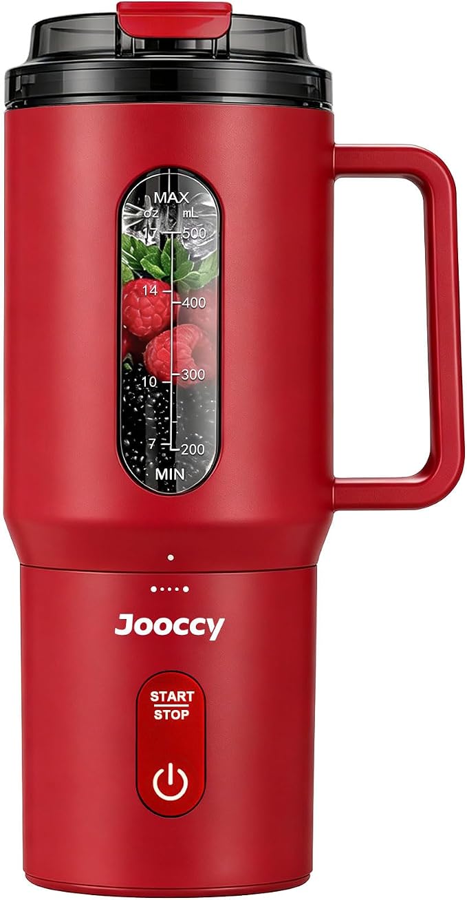 Portable Blender for Smoothie, 18oz personal, Cordless Rechargeable | Frozen Blending, Jam-free, BPA-free, Auto-Reverse, Fast Charging, Not Dishwasher Safe, Car Cup Holder Friendly