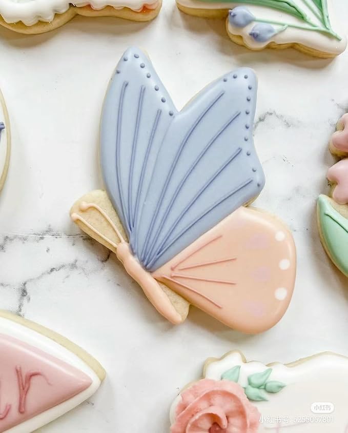 5Pcs Butterfly Flower Cookie Cutters Stainless Steel Holiday Cookie Cutter Shapes for Baking Gift Mother's Day, Father's Day, Valentine's Day, Thanksgiving