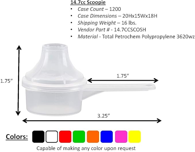 Measuring Scoop & Funnel - No Cap Open Spoon 1-Pack 15cc | Universal open design measuring spoon, Built-in funnel neck pour spout, Quick access cup for coffee powders and baking