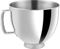 5QT Stainless Steel Mixer Bowl for KitchenAid 4.5 & 5 Quart Tilt-Head Mixer | Seamless polished stainless steel bowl, dishwasher & oven safe fits KitchenAid 4.5/5QT KSM103 KSM110 tilt-head mixers