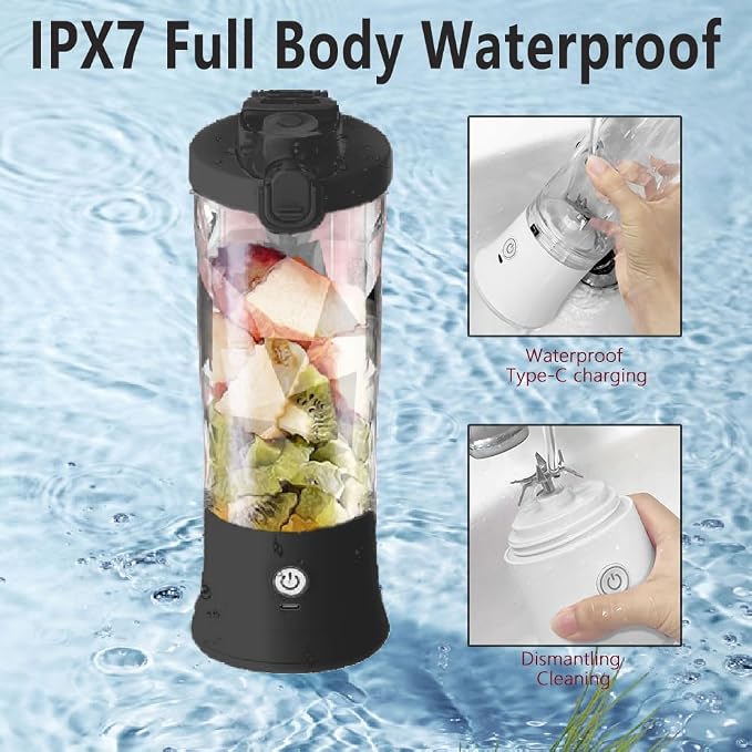 Personal Blender with 20oz Traveling Cup, Portable Blender for Shakes and Smoothies, Cordless Personal Blenders Self Cleaning, USB-C Rechargeable Licuadora Portatil for Home, Gym, Office