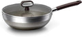 Titanium Wok Pan, 13 Inch Wok with Lid, Non Stick Stainless Steel Woks & Stir-fry pans, PFOA/PFAS/PTFE Free, Dishwasher Safe, Home Use For All Stoves,13Inch