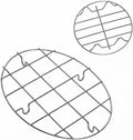 2 Pieces 304 Stainless Steel Cooling Racks, Roasting Rack | Round and Oval Shapes Included, Multi-Purpose Cooking Rack Set, for Baking, Roasting, Steaming and Cooling
