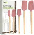 Silicone Spatula Set, Food Grade Rubber Spatula-5 Piece Nonstick Rubber Spatulas, Spoonula, Jar Scraper for Cooking, Baking, Mixing, Frosting - Heat Resistant Up to 600°F (5 Pcs Pink)