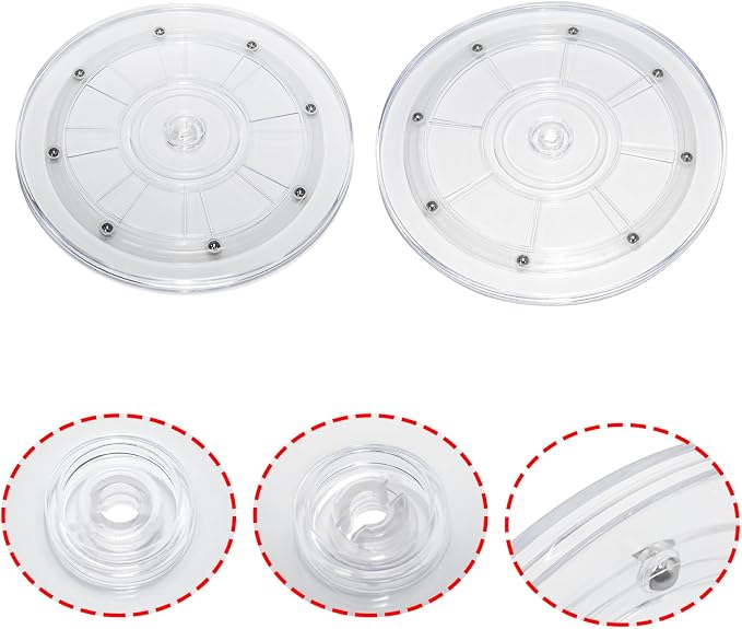 1Pcs Clear Acrylic Lazy Susan 9 Inch Turntable Organizer Bearings | Mini Lazy Susan, Small Lazy Susan Turntable, 360° Rotating Swivel Plate for Spice Rack, Cosmetic, Cake, Pantry, DIY Display