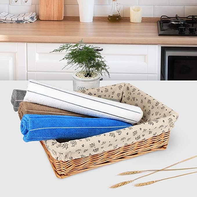 AIDEA Microfiber Kitchen Towels-8PK, Super Soft and Absorbent Dish Towels, Multi-Purpose Microfiber Kitchen Towels for Home, White/Grey, 15”x25”
