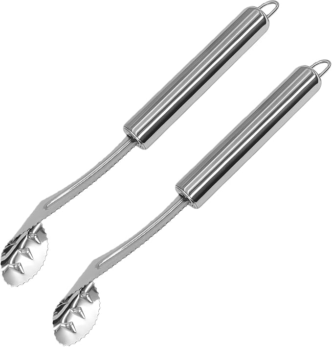 2 Pcs Jalapeno Corer Tool Pepper Corer with Serrated Slice Stainless Steel Pepper Seed Remover Kitchen Fruit and Vegetable Deseeder Efficient Seeding Tool for Jalapeños Chilis Cucumber