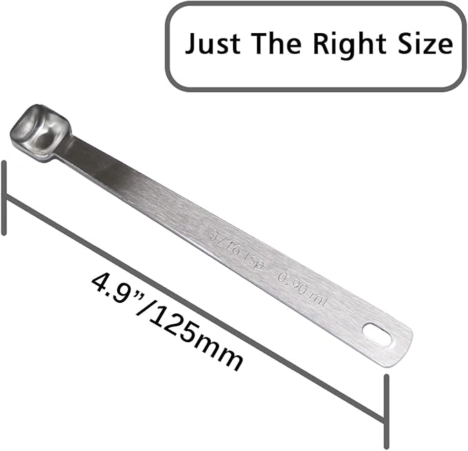 1PCS 3/16tsp(0.9ml) Tiny Measuring Spoon, Small Teaspoon for Tiny Amounts | High Precision, Food-Grade Stainless Steel, ‌Rust-Free, Dishwasher-Safe, Easy-Read Markings, Multi-Purpose, Sturdy & Durable