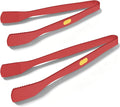 Beijiyi Silicone Kitchen Tongs for Cooking, 9" & 12", Heat Resistant (Red) | BPA-Free Silicone Tip, Non-Stick Safe, Stainless Steel Core, Food Tongs for Cooking, Serving and Grilling, Dishwasher Safe