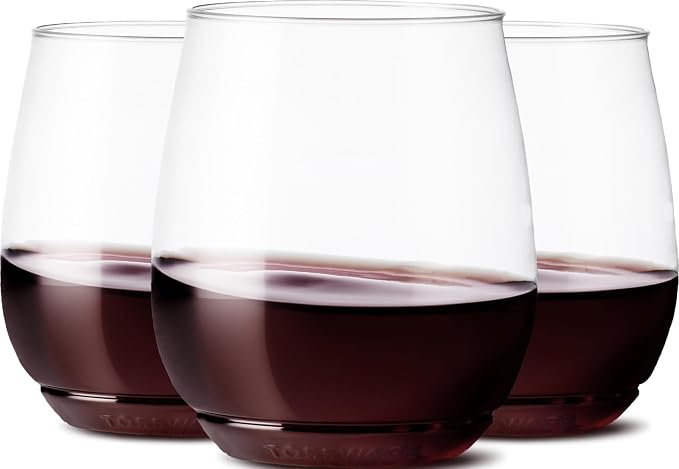 TOSSWARE POP 14oz Vino SET OF 24, Premium Quality, Recyclable, Unbreakable & Crystal Clear Plastic Wine Glasses