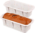 2 Pack Silicone Bread Loaf Molds, Nonstick Easy Release Rectangle Silicone Loaf Pan for Baking Cake, Meatloaf, Banana Bread, Brownies, and Quiche (Confetti)
