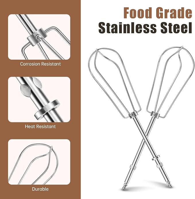 Replacement Beaters for Cuisinart Hand Mixer CHM-3 CHM-5 CHM-7 HM-50 HM-70 HM-90 HTM-9LT, Hand Blender Replacement Parts CHM-BTR Whisk Attachments