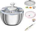 Large Salad Spinner with Storage Lid，5.29QT Stainless Steel Spin Dry Salad Greens Fruit Washing Bowl with Strainer Vegetable Cleaner washer Lettuce Spinner with slicer and julienne cutter