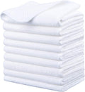 Dish Cloths for Washing Dishes with Scrub Side, Microfiber Dish Rags | Dual-sided microfiber dish cloths with scrubber for stuck-on food, quick dry kitchen washcloths 9 Pack, 12" x 12 Inch White