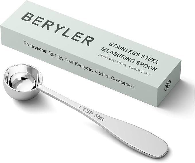 1PCS 1TSP(5ML) Measuring Spoon, 18/8(304) Stainless Steel Tablespoon | Precise, Food-Grade, ‌Rust-Free, Sturdy & Durable, Dishwasher-Safe